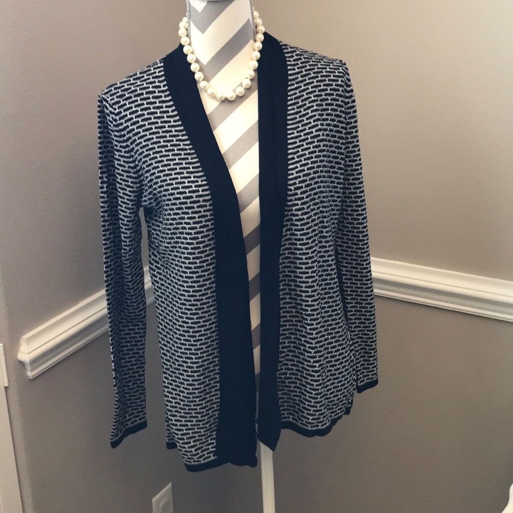 Lightweight black and white cardigan